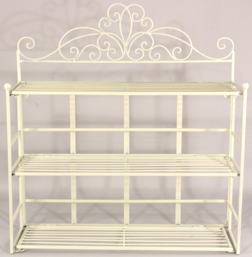 Cream Scroll Design 3 Tier Wall Shelf Unit