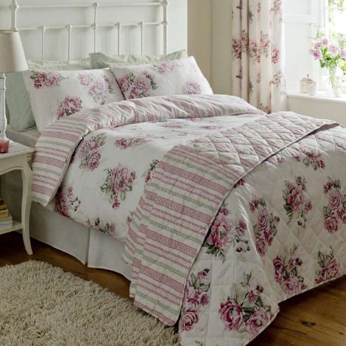 Mia Vintage Rose Print Duvet Set Luxury Bedding Set 300 Thread