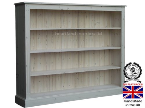 Solid Pine Bookcase 4ft X 5ft Handcrafted White Washed