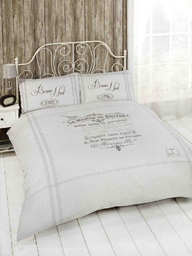 Beautiful French Grey Classic Single Duvet Cover Bed Set Bedding