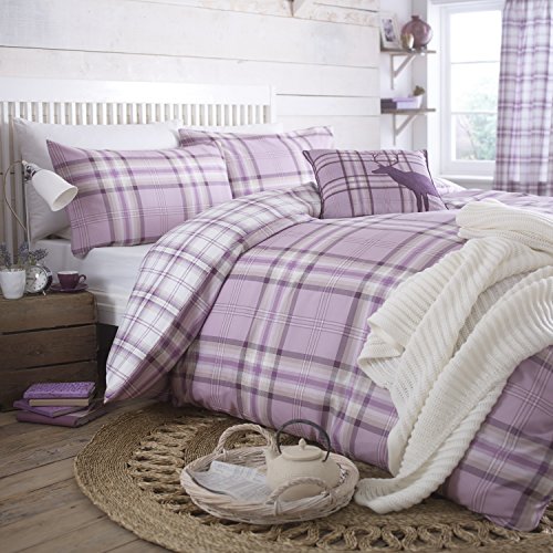 Catherine Lansfield Kelso Cotton Bed Linen Set Double Size Lilac