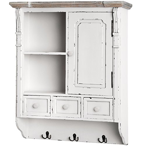 Wall Hanging Shelf Display Cabinet Unit With Drawers Chic Shabby