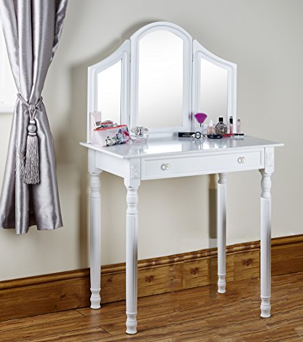 Shabby Chic White Or Black Dressing Table Vanity Makeup Table