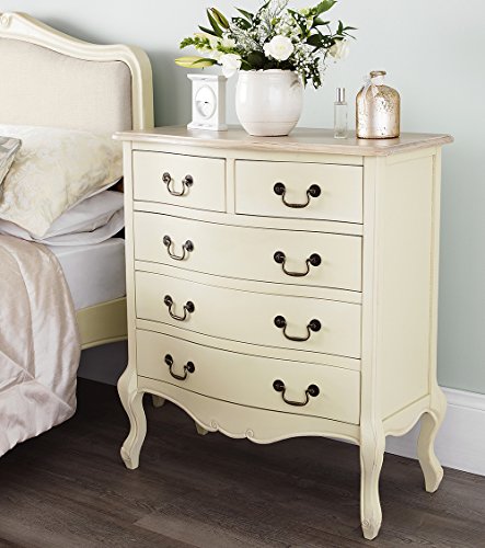 Juliette Shabby Chic Champagne Double Bed 5pc bedroom furniture set FULLY ASSEMBLED