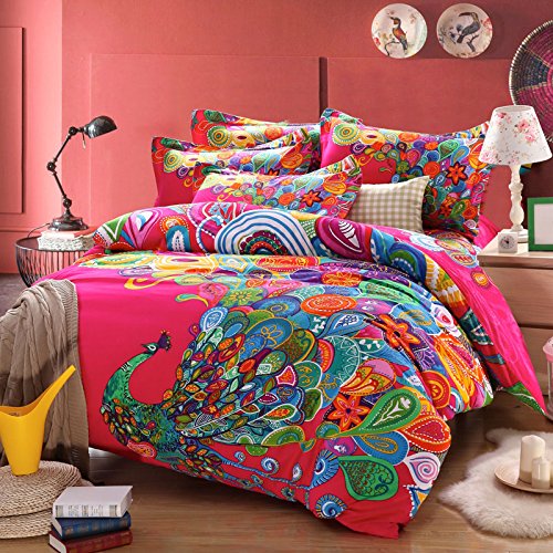 Diktatur Ru i morgen FADFAY,Home Textile, Elegant Colorful Rainbow Stripe Bedding Sets, Designer  Brand 100% Cotton Boho Bedding, Modern Western Rustic Bed Sheet Set, 4Pcs