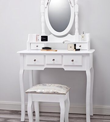 capri | dressing table, mirror & stool set| premium quality | laura james | shabby chic Capri | Dressing Table, Mirror &amp; Stool Set| Premium Quality | Laura James | Shabby Chic Capri AGTC0010 White Dressing Table with Stool Mirror 155x80x40 0 361x400