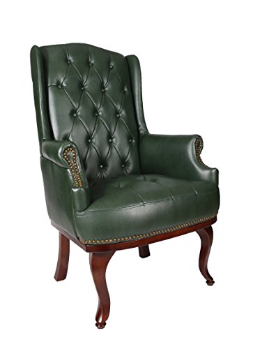 new queen anne fireside high back wing back leather chair chesterfield armchair antique style green New Queen Anne Fireside High Back Wing Back Leather Chair Chesterfield Armchair Antique Style Green New Queen Anne Fireside High Back Wing Back Leather Chair Chesterfield Armchair Antique Style Green 0