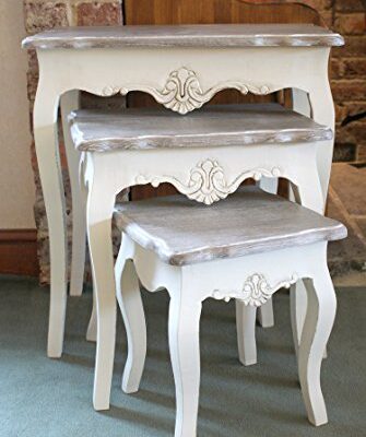 Amari Leisure Devon Cream Painted 2 Drawer Console Table in Shabby Chic Ornate French Style