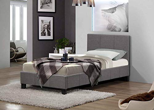 Lune Beds 5FT King Size Designer Emma Modern Italian Fabric Bed Frame Grey
