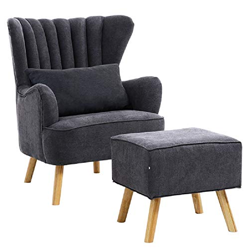 Modern Tartan Fabric Tub Chair Beige or Grey Armchair Occasional Accent Chair 